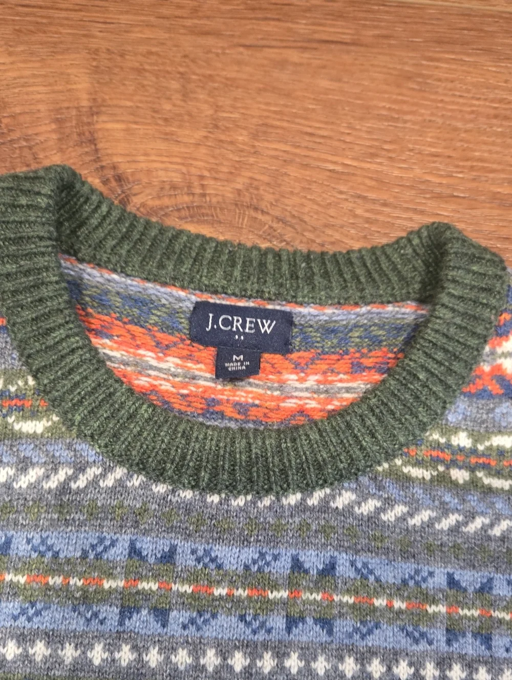 J. CREW WOOL BLEND FAIR ISLE SWEATER... SIZE MED.. #8068